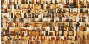 Fotografia, 140 fotos em papel Kodak sobre madeira, 100 X 200 cm